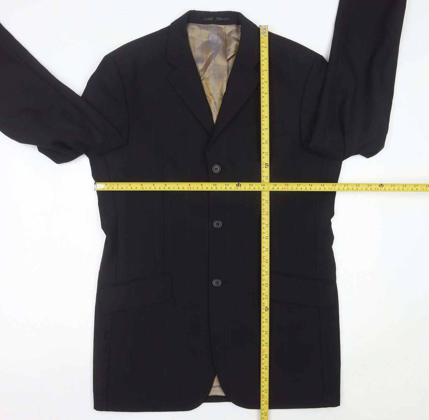 Mens UK Size 38 Ben Sherman Regular Black Suit Jacket