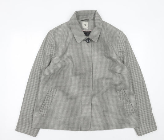 Tu Women’s Grey Geometric Short Jacket Size 20 Polyester Blend