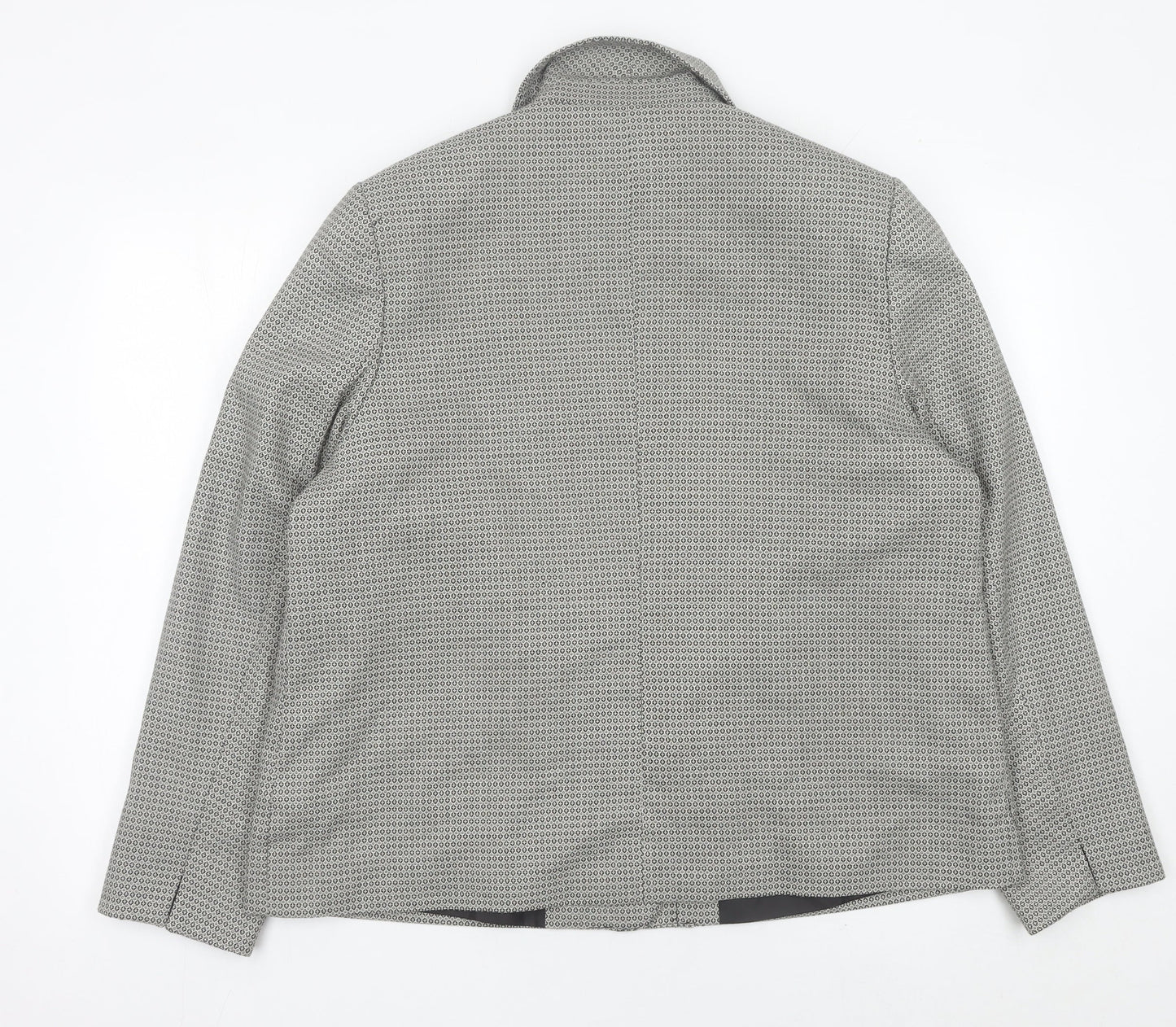 Tu Women’s Grey Geometric Short Jacket Size 20 Polyester Blend
