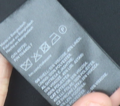 H&M Women Black XS Single Breasted Linen Blend Blazer Jacket