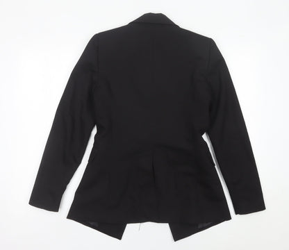 Mango Womens Black Blazer Jacket Size 8 Workwear Formal Single Breasted