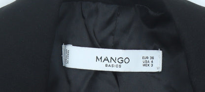 Mango Womens Black Blazer Jacket Size 8 Workwear Formal Single Breasted