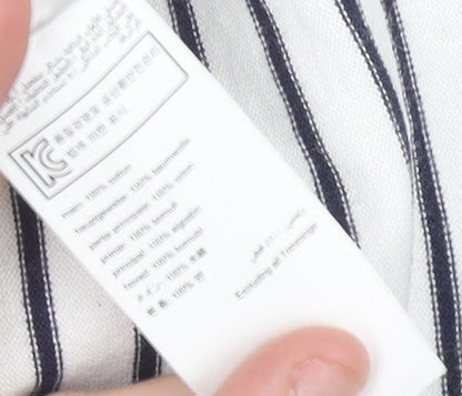 Joules Women’s White Striped T-Shirt Dress Size 10 Casual Embroidered