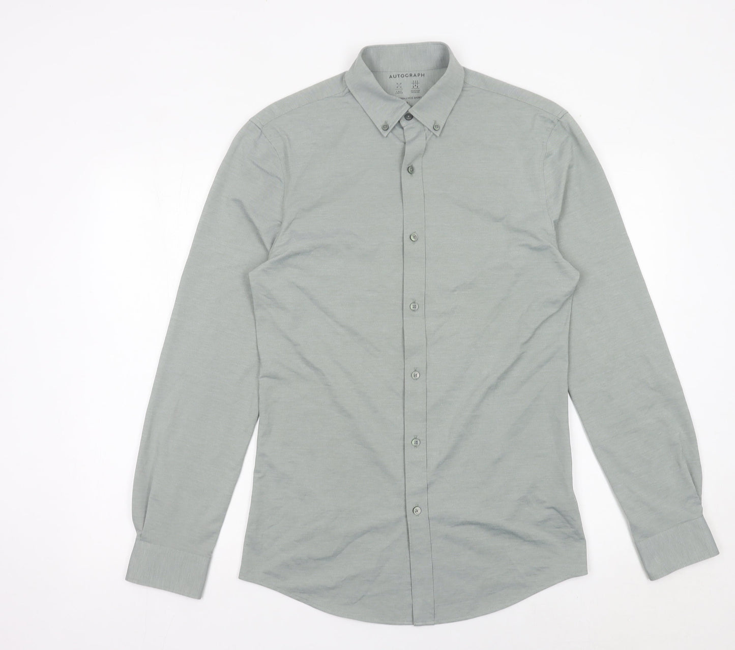 Mens UK Collar Size S Marks and Spencer Smart Grey  Dress Shirt