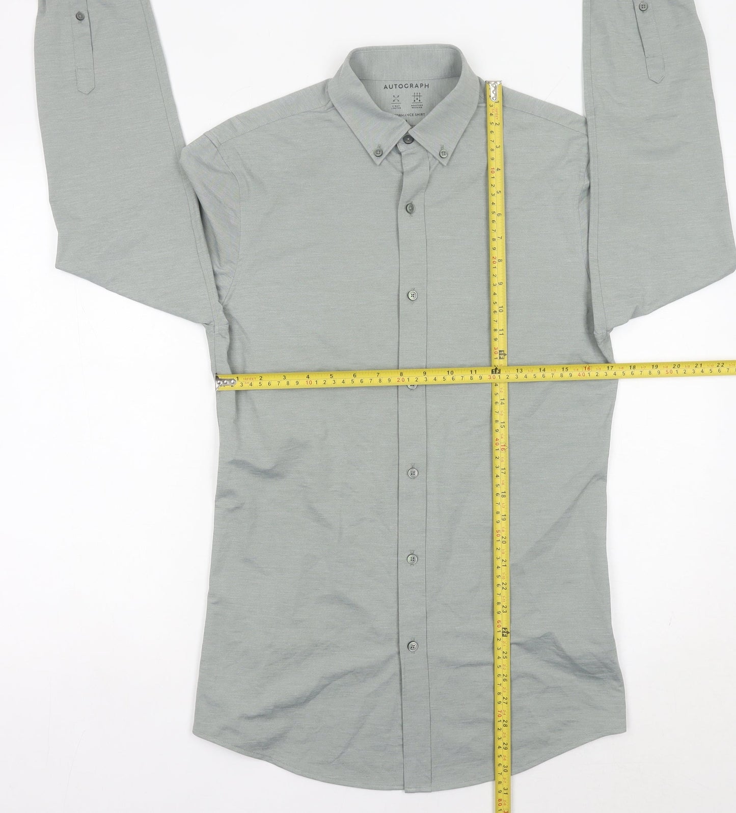 Mens UK Collar Size S Marks and Spencer Smart Grey  Dress Shirt