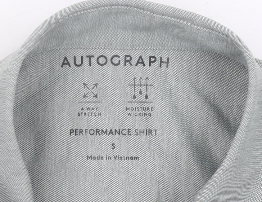 Mens UK Collar Size S Marks and Spencer Smart Grey  Dress Shirt