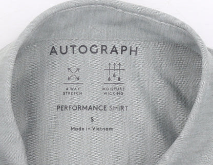 Mens UK Collar Size S Marks and Spencer Smart Grey  Dress Shirt