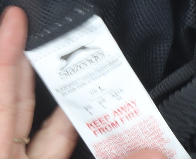 Slazenger Men’s Black Jogger Trousers L Elastic Waist Pockets