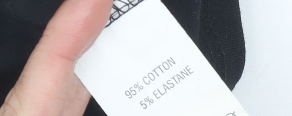 I Saw It First Womens Black Cropped Button-Up Shirt UK 8 Slim Fit