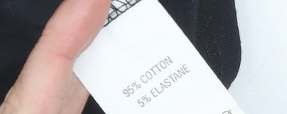 I Saw It First Womens Black Cropped Button-Up Shirt UK 8 Slim Fit