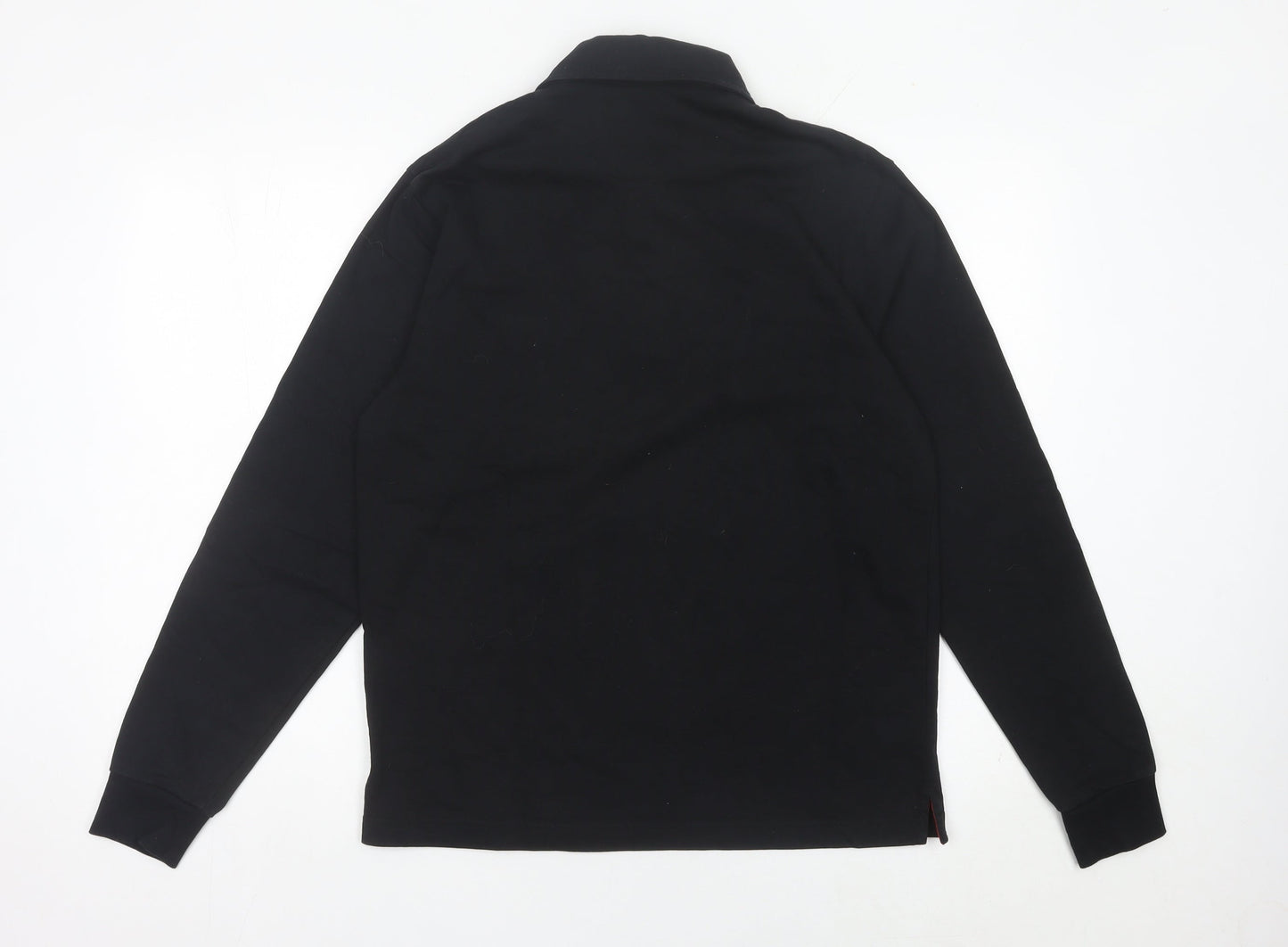 Stade Toulousain Men’s Black Rugby Polo Shirt Size M Long Sleeve Cotton