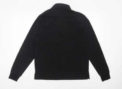 Stade Toulousain Men’s Black Rugby Polo Shirt Size M Long Sleeve Cotton