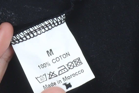 Stade Toulousain Men’s Black Rugby Polo Shirt Size M Long Sleeve Cotton