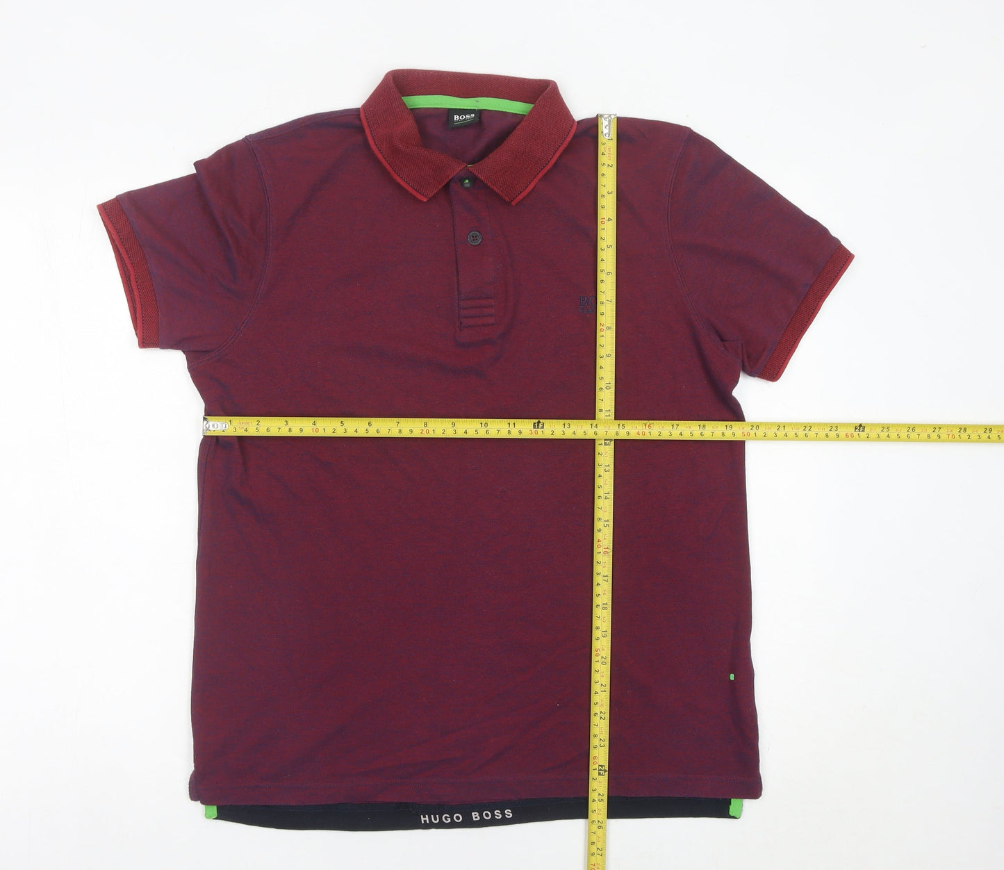 Hugo Boss Mens Red Polo Shirt M Regular Fit Cotton Blend