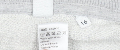 AND/OR Women Grey Size 16 Cotton Short Sleeve Crew Neck T-Shirt
