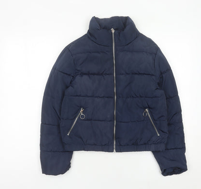 915 Generation Girls Blue Puffer Jacket Age 12-13 Years Quilted Winter Coat