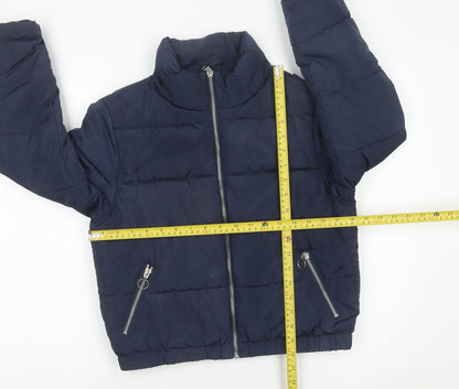 915 Generation Girls Blue Puffer Jacket Age 12-13 Years Quilted Winter Coat