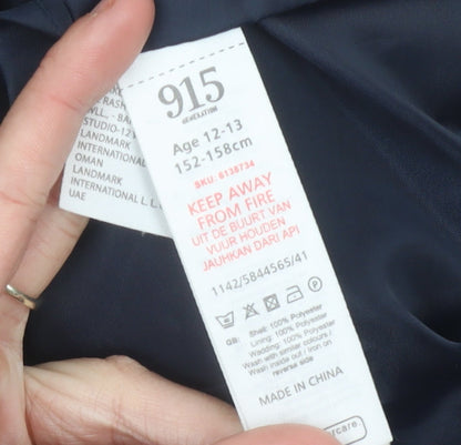 915 Generation Girls Blue Puffer Jacket Age 12-13 Years Quilted Winter Coat