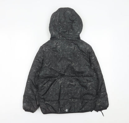 Regatta Boys Black Puffer Jacket 7-8 Years Hooded Quilted Coat