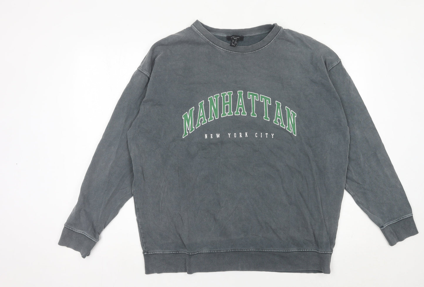 New Look Women Tall Grey Manhattan Graphic Pullover Sweatshirt UK 10