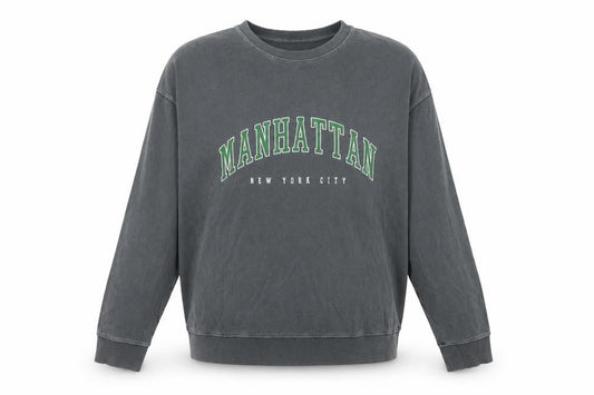 New Look Women Tall Grey Manhattan Graphic Pullover Sweatshirt UK 10