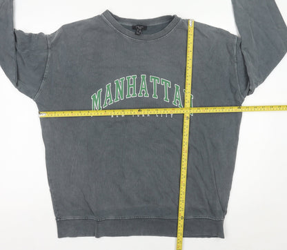 New Look Women Tall Grey Manhattan Graphic Pullover Sweatshirt UK 10