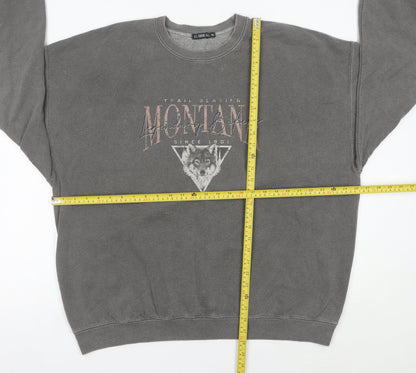 Girl Knows All Women’s Grey Wolf Graphic Sweatshirt XL