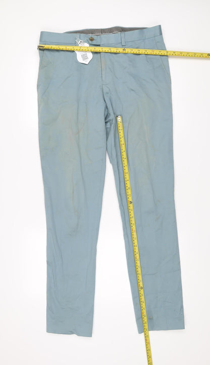 Next Men’s Blue Chino Trousers Size 34W 33L Slim Fit Cotton