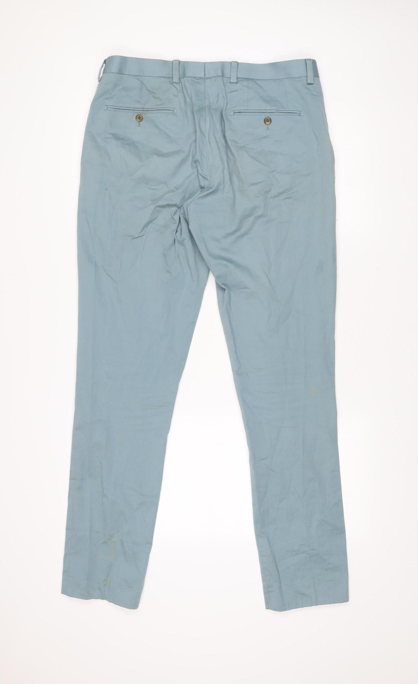 Next Men’s Blue Chino Trousers Size 34W 33L Slim Fit Cotton