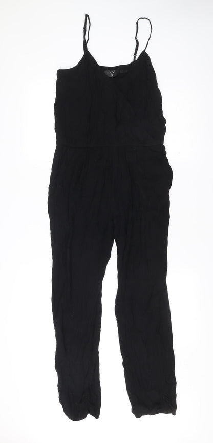 AX Paris Women’s Black Viscose Jumpsuit Size 14 Strappy Summer