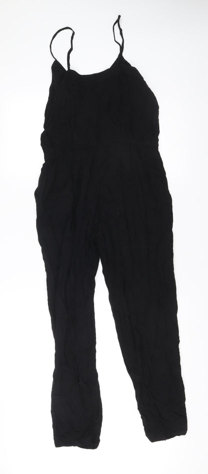AX Paris Women’s Black Viscose Jumpsuit Size 14 Strappy Summer