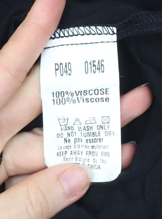 AX Paris Women’s Black Viscose Jumpsuit Size 14 Strappy Summer