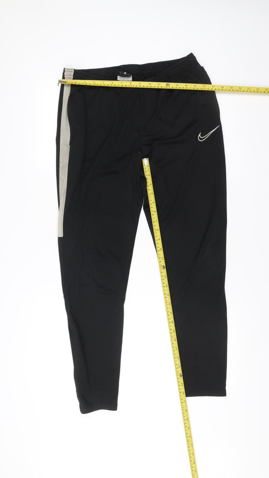 Nike Men’s Black Dri-FIT Track Pants M Tapered Quick Dry