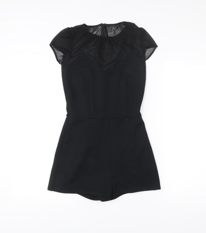 Miss Selfridge Women’s Black Playsuit Size 8 Short Sleeve Party Outfit