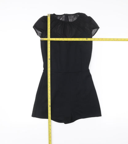 Miss Selfridge Women’s Black Playsuit Size 8 Short Sleeve Party Outfit
