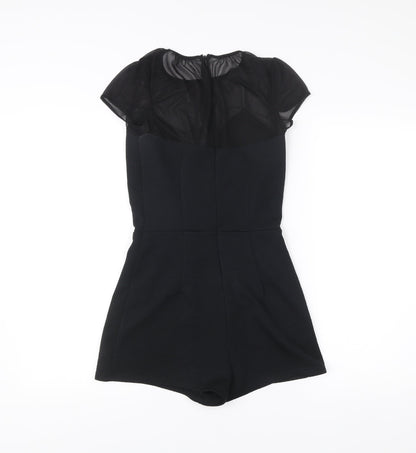 Miss Selfridge Women’s Black Playsuit Size 8 Short Sleeve Party Outfit