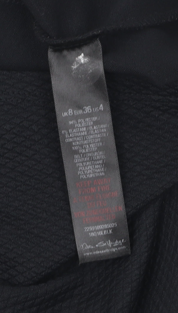 Miss Selfridge Women’s Black Playsuit Size 8 Short Sleeve Party Outfit