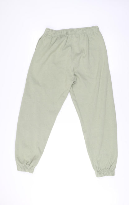 Topshop Womens Green Jogger Trousers Size S Elastic Waist Athleisure