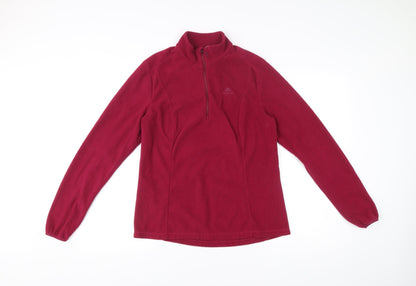 Decathlon Women’s Red Fleece Sweatshirt L 1/2 Zip Polyester Hiking