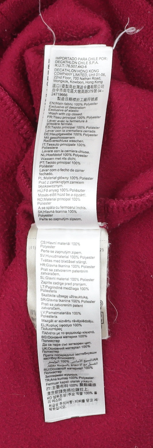 Decathlon Women’s Red Fleece Sweatshirt L 1/2 Zip Polyester Hiking
