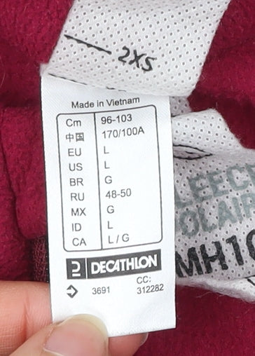 Decathlon Women’s Red Fleece Sweatshirt L 1/2 Zip Polyester Hiking