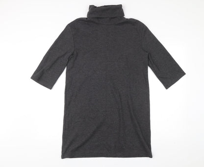 Zara Women’s Grey Roll Neck Knee Length Shift Dress Size 8