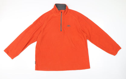 Trespass Mens Orange 2XL Fleece Pullover Sweatshirt Outdoor Hiking