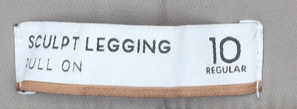 Next Womens Beige Sculpt Leggings Size 10 Regular Skinny Fit