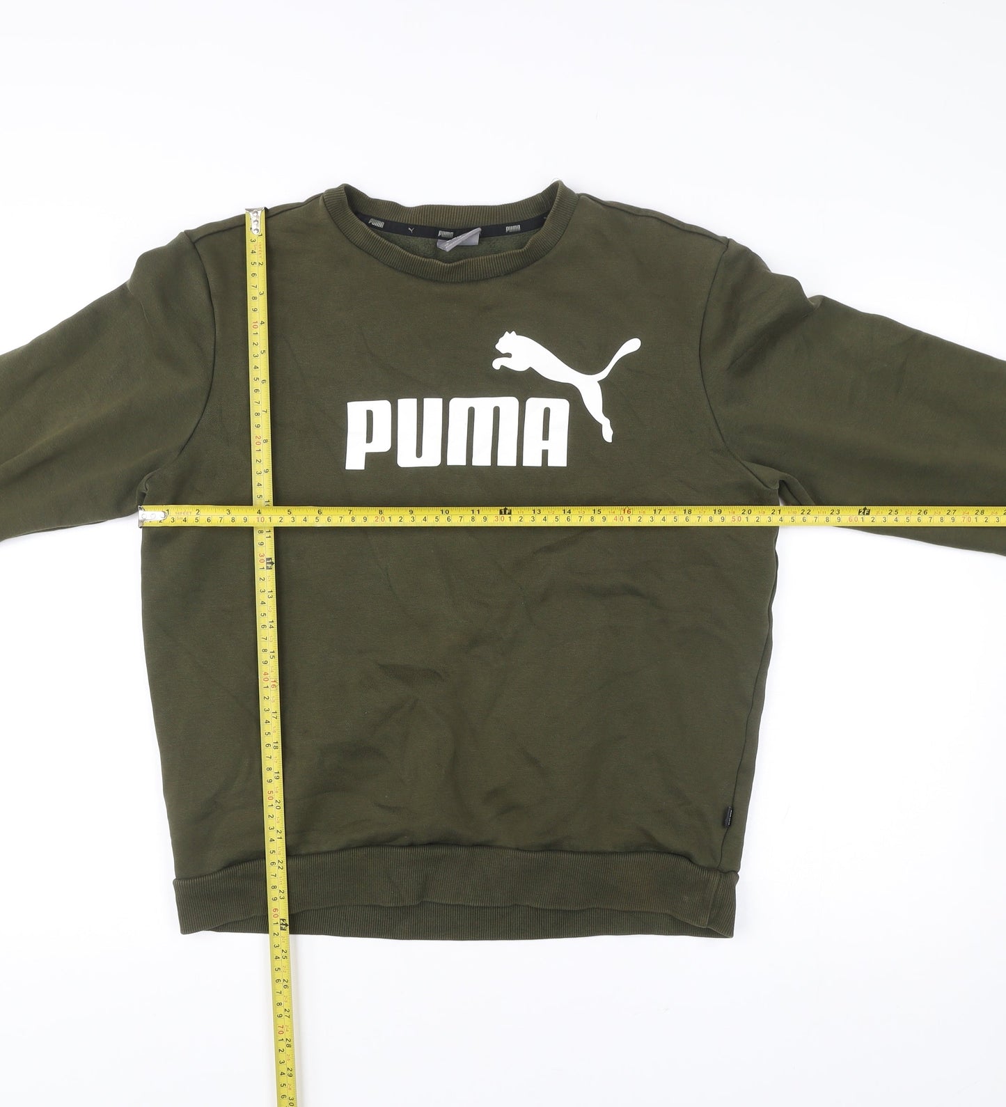 Mens UK Size M PUMA Green Pullover Sweatshirt