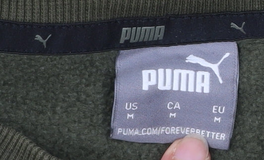 Mens UK Size M PUMA Green Pullover Sweatshirt