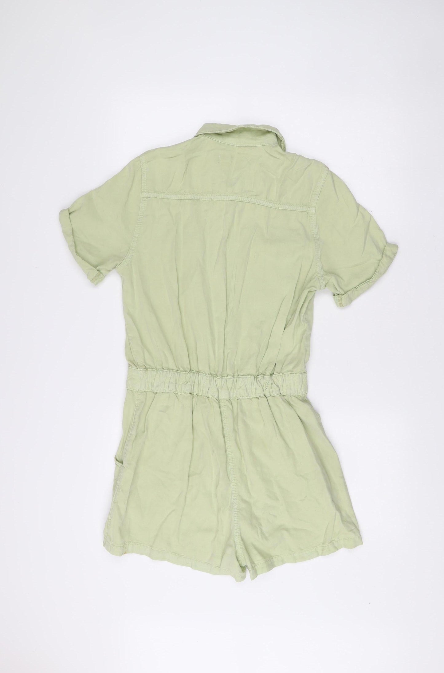 BDG Urban Outfitters Womens Green Lyocell Playsuit Size S Collared Casual