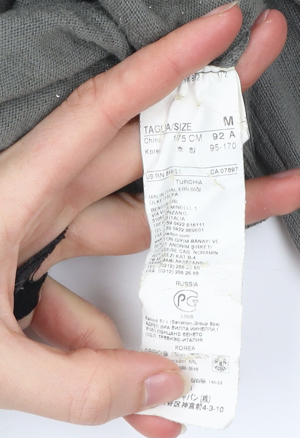 Benetton Men’s Grey Cotton V-Neck Cardigan Size M