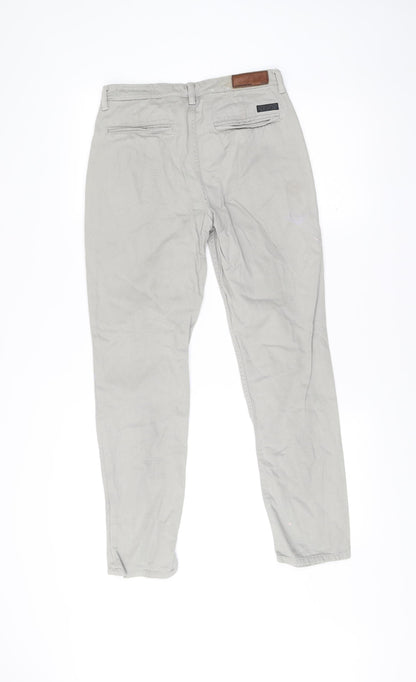 AllSaints Womens Grey Size 6 Chino Straight Cotton Trousers