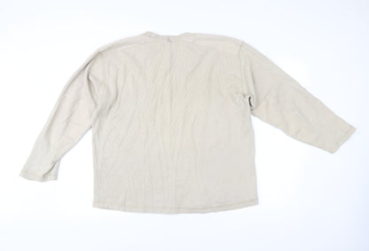 Eisenegger Men’s Beige Cotton Pullover Jumper Size M with Pocket